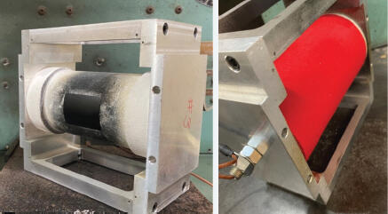 Figure B3. Cylindrical TPP Sample Holder Without and with Sample Material